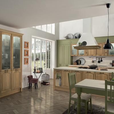 Febal Casa Cucina Classica Gala5 Legno Chiaro E Verde 82